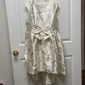 Bonnie bean girls dress size 16 big girls beige and gold color super cute